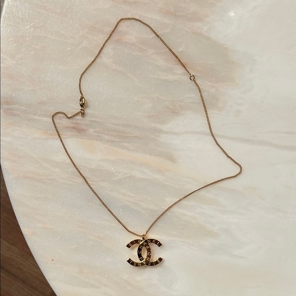 CHANEL Gold Logo Necklace - Picture 1 of 4